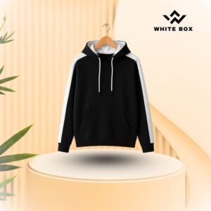 Black & White contrast Hoodie – Fleece Cotton