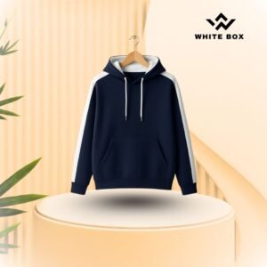 Black & White contrast Hoodie – Fleece Cotton